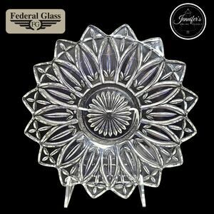 Federal Glass Co Vintage 1960's "Petal" Sandwich Plate